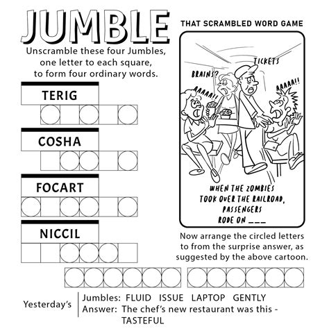 Sometimes, clues are provided to help you figure out the puzzle. . Answer to the jumble